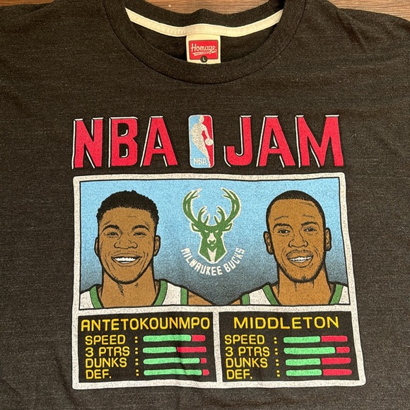 Milwuakee Bucks NBA Jam T-Shirt - Picture 2 of 4
